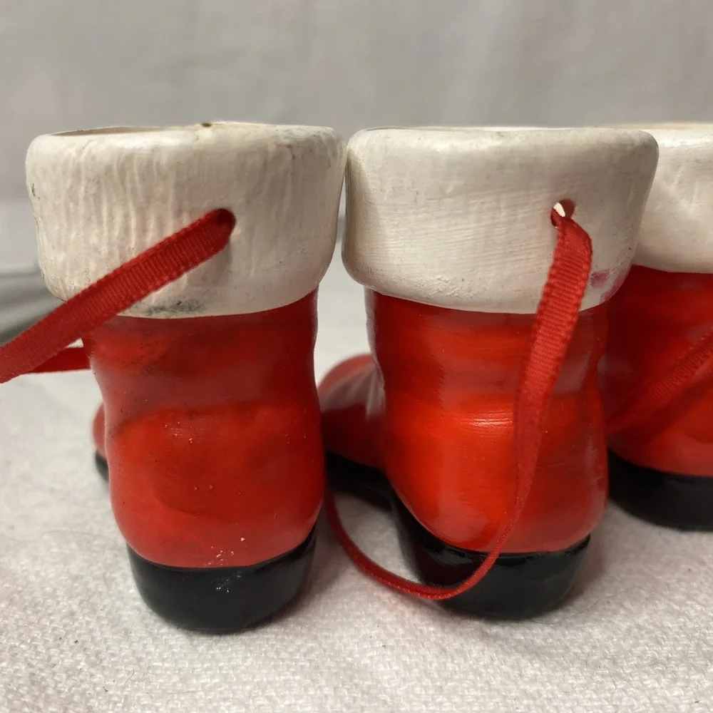 Set Of‎ 3 Kurt Adler Santa Boots Christmas Ornaments Please See Pictures